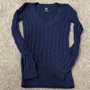 Y2K American Eagle Navy V-Neck Sweater